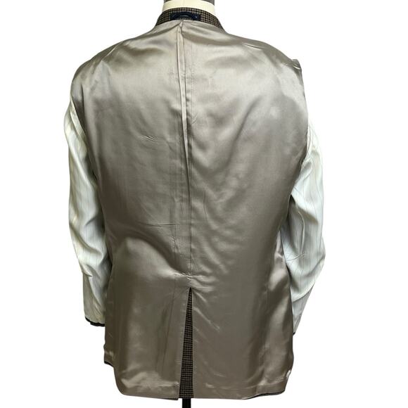 Oak Creek Lambswool Blazer Mens 46L Brown Houndstooth Checked Dillards Vintage - Picture 10 of 16